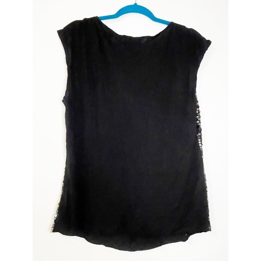 Michael Kors Black Sequin Sleeveless Top 2X Glam Party Evening Blouse - Picture 3 of 7